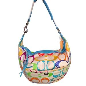 Coach Multicolor Signature Demi Bag‎ Y2K Hobo Purse Colorful Logo